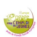 Logo l'Europe s'engage pour l'emploi des jeunes avec le FSE